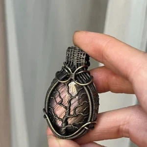 A Very Special Silver-Purple "Tree of Life" Labradorite Pendant